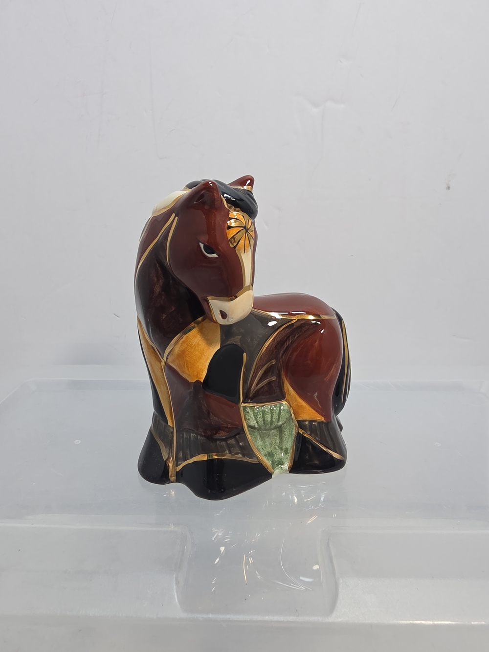 De Rosa Artesania Rinconada Horse Figurine Brown Gold Uruguay 4" (AQ)